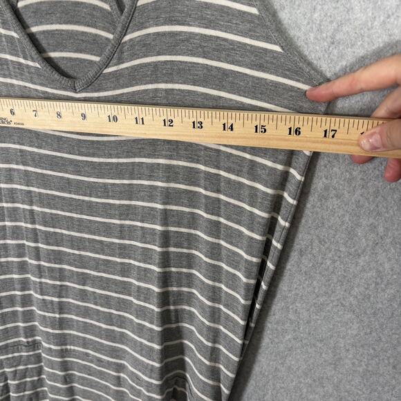 Athleta Ember Midi Dress Medium Gray Ruched Racerback Jersey Stretch Tennis Golf - Picture 7 of 12